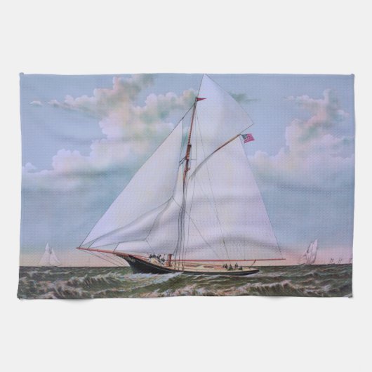 Antiek zeilschip sloep jacht zeilboot oceaan theedoek (Horizontaal)