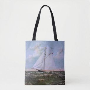 Antiek zeilschip sloep jacht zeilboot oceaan tote bag