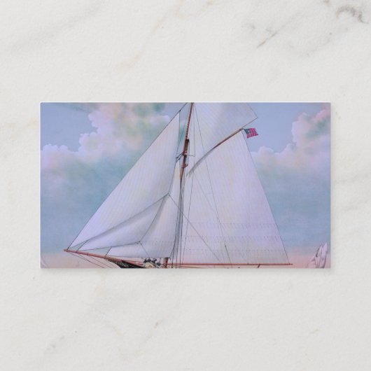 Antiek zeilschip sloep jacht zeilboot oceaan visitekaartje (Achterkant)
