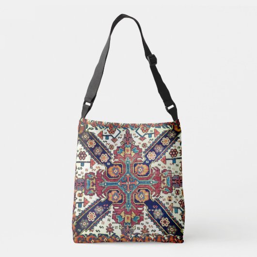 Antiek Zeykhur Oriental Rug Design Crossbody Bag Crossbody Tas (Achterkant)