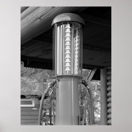 Antiek zichtbare gaspomp poster (Voorkant)