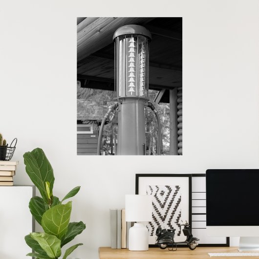 Antiek zichtbare gaspomp poster (Thuiskantoor)