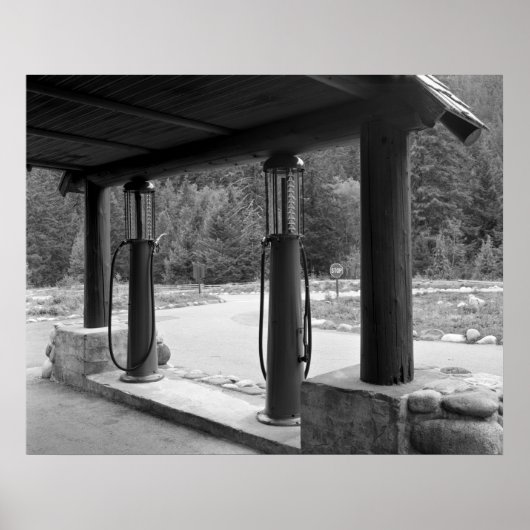 Antiek zichtbare gaspompen poster (Voorkant)