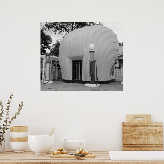 Antiek zichtbare gaspompen poster (Keuken)