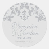 Antiek zilver aangepaste bruiloft Stickers (Voorkant)