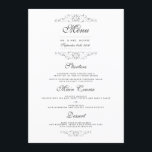 Antiek zilver bloeien bruiloft diner menu<br><div class="desc">Elegant zilver flourish design. Matching uitnodiging,  rsvp kaarten,  postzegels en nog veel meer in de Little Bayleigh Store.</div>