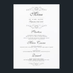 Antiek zilver bloeien bruiloft diner menu<br><div class="desc">Elegant zilver flourish design. Matching uitnodiging,  rsvp kaarten,  postzegels en nog veel meer in de Little Bayleigh Store.</div>