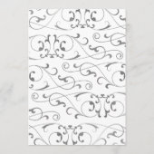 Antiek zilver bloeien bruiloft diner menu (Achterkant)