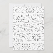 Antiek zilver bloeien monogram bruiloft uitnodigen kaart (Achterkant)