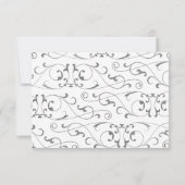 Antiek Zilver Bloeiende Bruiloft RSVP (Achterkant)