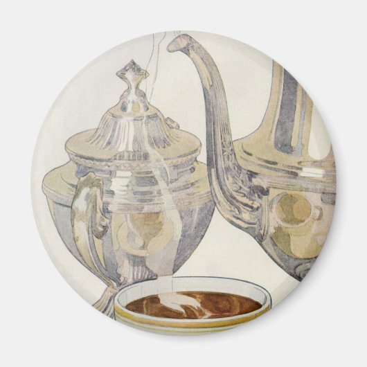 Antiek zilveren koffieservice magneet (Voorkant)