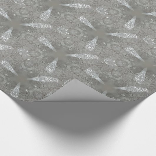 Antiek Zilvergrijs Decoratief Kaleidoscopisch Cadeaupapier (Hoek)