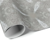 Antiek Zilvergrijs Decoratief Kaleidoscopisch Cadeaupapier (Rol Hoek)