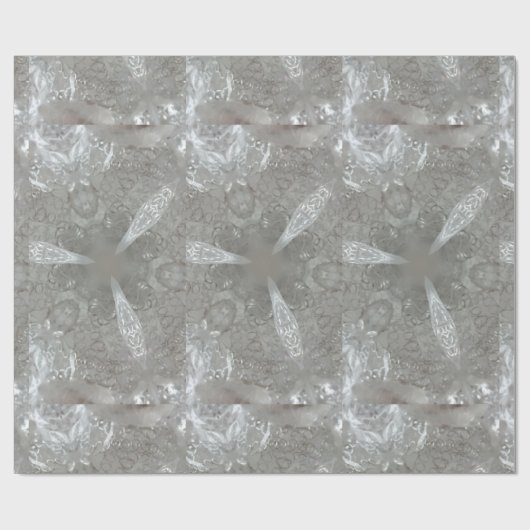 Antiek Zilvergrijs Decoratief Kaleidoscopisch Cadeaupapier (Vlak)