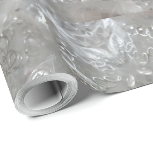 Antiek Zilvergrijs Decoratief Kaleidoscopisch Cadeaupapier (Rol Hoek)