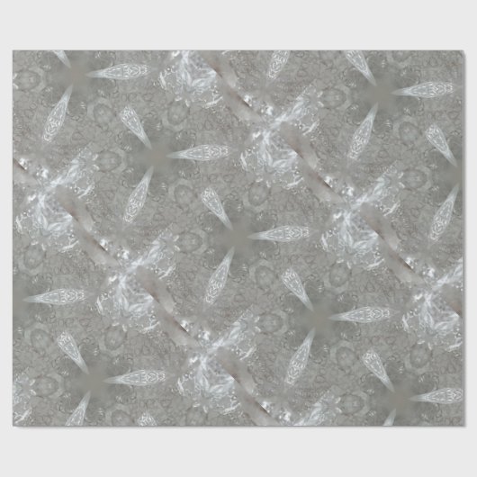 Antiek Zilvergrijs Decoratief Kaleidoscopisch Cadeaupapier (Vlak)