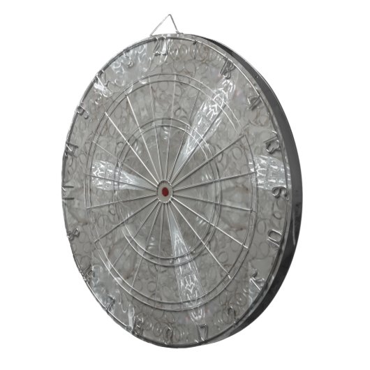 Antiek Zilvergrijs Decoratief Kaleidoscopisch Dartbord (Voorkant Rechts)