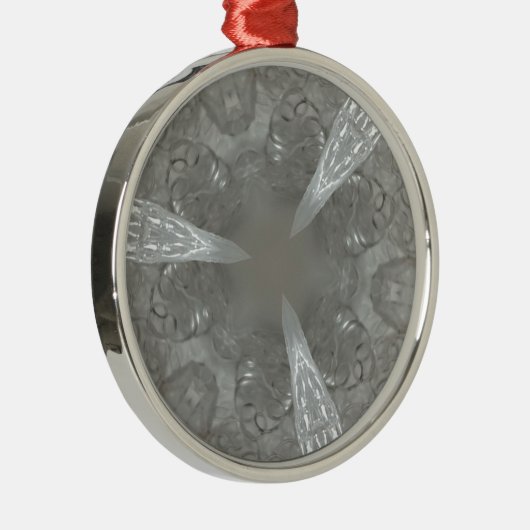 Antiek Zilvergrijs Decoratief Kaleidoscopisch Metalen Ornament (Rechts)