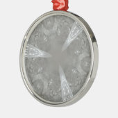 Antiek Zilvergrijs Decoratief Kaleidoscopisch Metalen Ornament (Links)