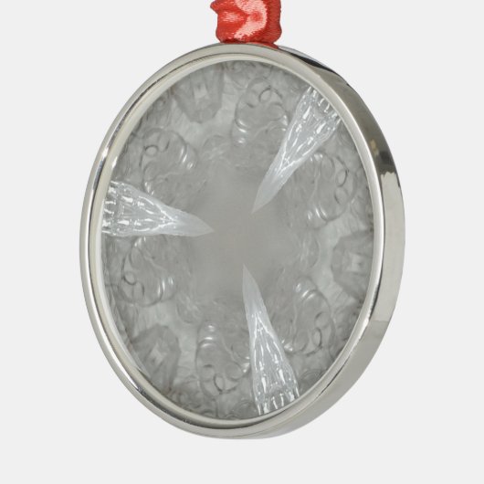 Antiek Zilvergrijs Decoratief Kaleidoscopisch Metalen Ornament (Links)