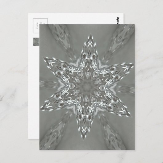 Antiek Zilvergrijs Decoratief Kaleidoscopisch Star Briefkaart (Voorkant / Achterkant)