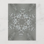 Antiek Zilvergrijs Decoratief Kaleidoscopisch Star Briefkaart (Voorkant)