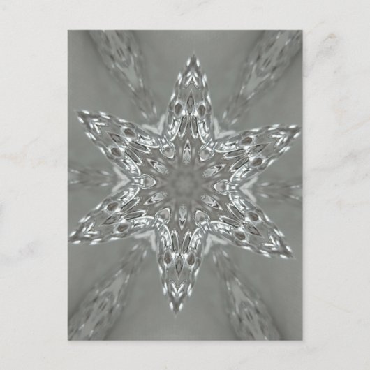 Antiek Zilvergrijs Decoratief Kaleidoscopisch Star Briefkaart (Voorkant)
