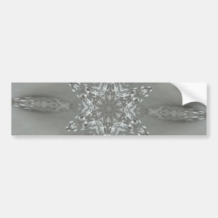 Antiek Zilvergrijs Decoratief Kaleidoscopisch Star Bumpersticker
