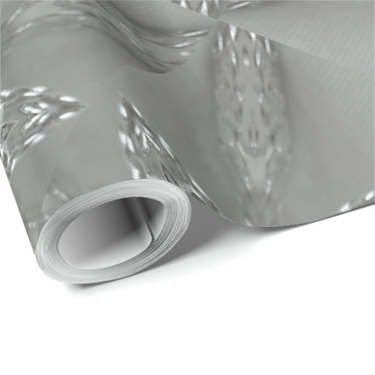 Antiek Zilvergrijs Decoratief Kaleidoscopisch Star Cadeaupapier (Rol Hoek)