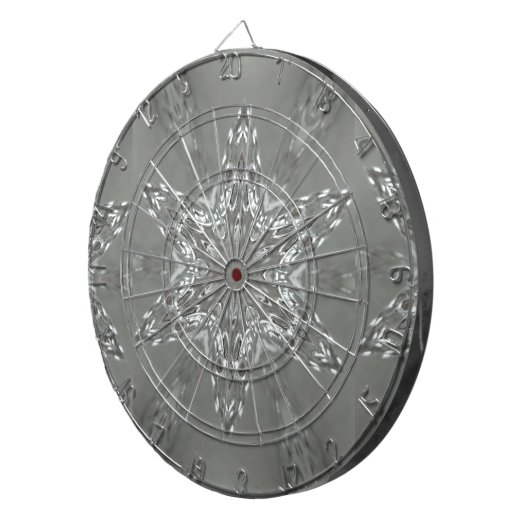 Antiek Zilvergrijs Decoratief Kaleidoscopisch Star Dartbord (Voorkant Rechts)