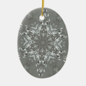 Antiek Zilvergrijs Decoratief Kaleidoscopisch Star Keramisch Ornament (Voorkant)