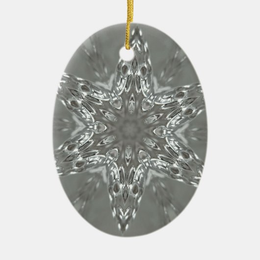Antiek Zilvergrijs Decoratief Kaleidoscopisch Star Keramisch Ornament (Voorkant)