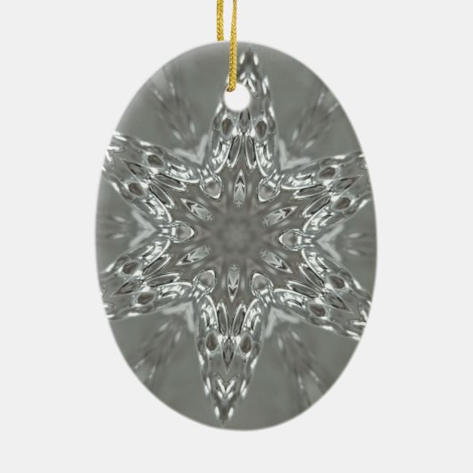 Antiek Zilvergrijs Decoratief Kaleidoscopisch Star Keramisch Ornament (Achterkant)