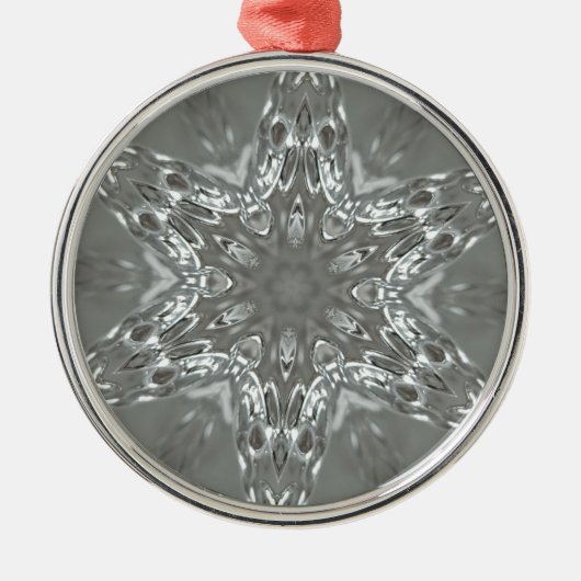 Antiek Zilvergrijs Decoratief Kaleidoscopisch Star Metalen Ornament (Voorkant)