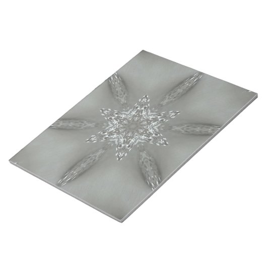 Antiek Zilvergrijs Decoratief Kaleidoscopisch Star Notitieblok (Schuin)