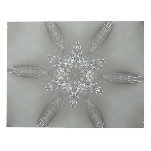 Antiek Zilvergrijs Decoratief Kaleidoscopisch Star Notitieblok (Voorkant)