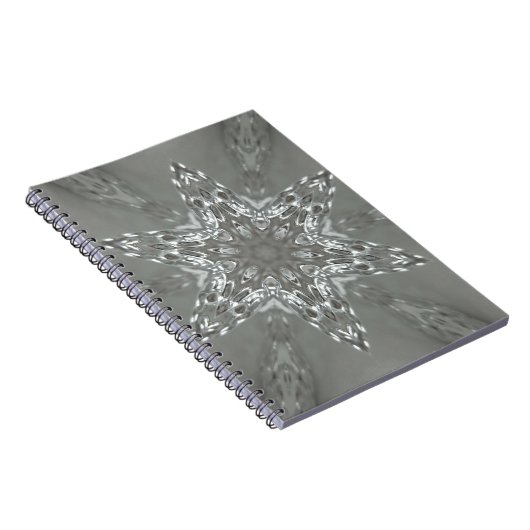 Antiek Zilvergrijs Decoratief Kaleidoscopisch Star Notitieboek (Rechterzijde)