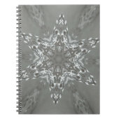 Antiek Zilvergrijs Decoratief Kaleidoscopisch Star Notitieboek (Voorkant)