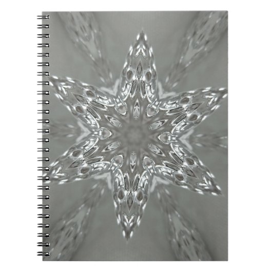 Antiek Zilvergrijs Decoratief Kaleidoscopisch Star Notitieboek (Voorkant)
