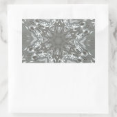 Antiek Zilvergrijs Decoratief Kaleidoscopisch Star Rechthoekige Sticker (Tas)