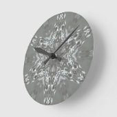 Antiek Zilvergrijs Decoratief Kaleidoscopisch Star Ronde Klok (Hoek)
