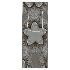 Antiek zilvergrijze kerstster Chic Wine Bag Wijn Cadeautas