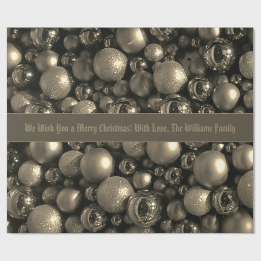 Antiek Zilverige kerstcadeautjes toevoegen tekst Cadeaupapier (Vlak)