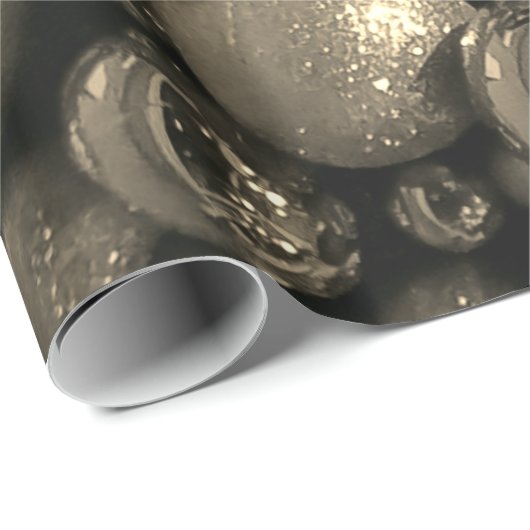 Antiek Zilverige kerstcadeautjes toevoegen tekst Cadeaupapier (Rol Hoek)