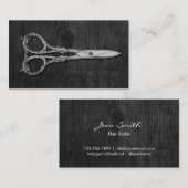 Antiek zilverschaar Elegant Hair Stylist Visitekaartje (Voorkant / Achterkant)