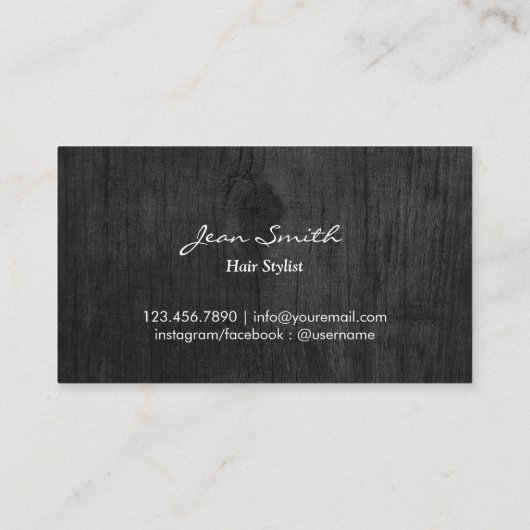 Antiek zilverschaar Elegant Hair Stylist Visitekaartje (Achterkant)