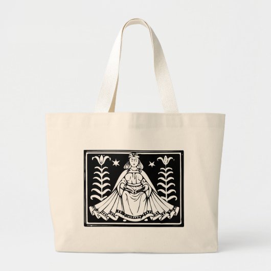 Antiek Zodiac Astrologie Maagd Totebag Grote Tote Bag (Voorkant)