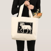 Antiek Zodiac Astrologische Ram Totebag Grote Tote Bag (Voorkant (product))