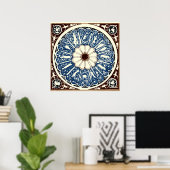 Antiek Zodiac Mandala Poster (Thuiskantoor)