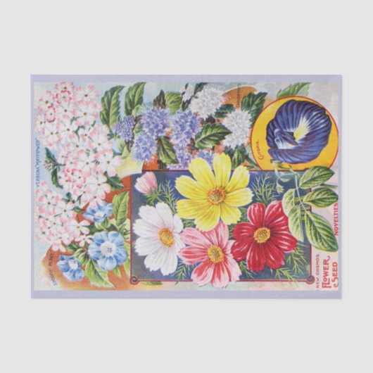 Antiek zomerbloemen Cataloguspapier Tissuepapier (Voorkant)